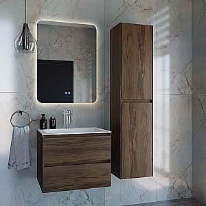 Тумба с раковиной Vincea Luka 60 VMC-2L600CO/VCB-13600W тёмный дуб/раковина белая для ванной в интернет-магазине Sanbest