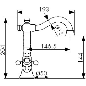 Смеситель для кухни Kaiser Carlson Style 44411-1 купить в интернет-магазине сантехники Sanbest