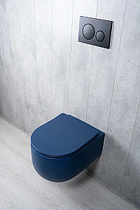Унитаз подвесной GID Tr2133TF-BUM 62301Y безободковый, слив торнадо, с крышкой микролифт, синий матовый купить в интернет-магазине Sanbest