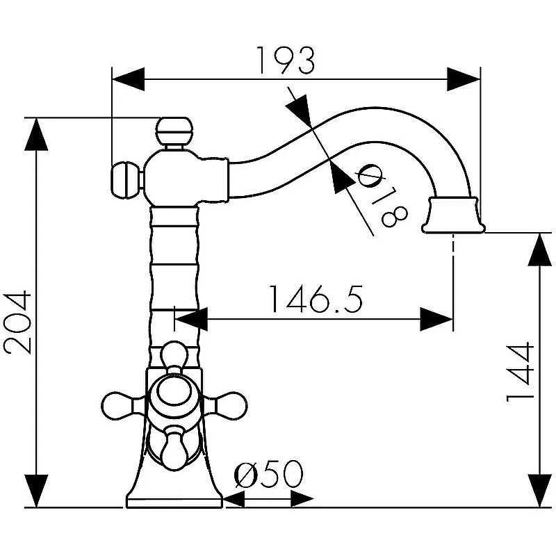 Смеситель для кухни Kaiser Carlson Style 44411-1 купить в интернет-магазине сантехники Sanbest