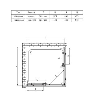 Душевой уголок Vincea SOFT VSS-3SO 90x90 хром/прозрачное купить в интернет-магазине Sanbest