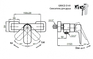 Смеситель для душа Cezares GRACE-D-01 купить в интернет-магазине сантехники Sanbest