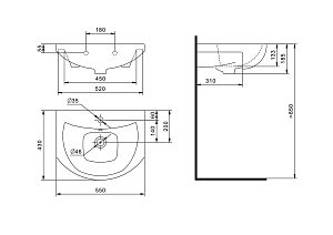 Раковина Santek Балтика 1.WH50.1.702 купить в интернет-магазине Sanbest