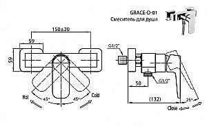 Смеситель для душа Cezares GRACE-D-01 купить в интернет-магазине сантехники Sanbest