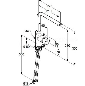 Смеситель для кухни Kludi L-INE 428190577 хром купить в интернет-магазине сантехники Sanbest