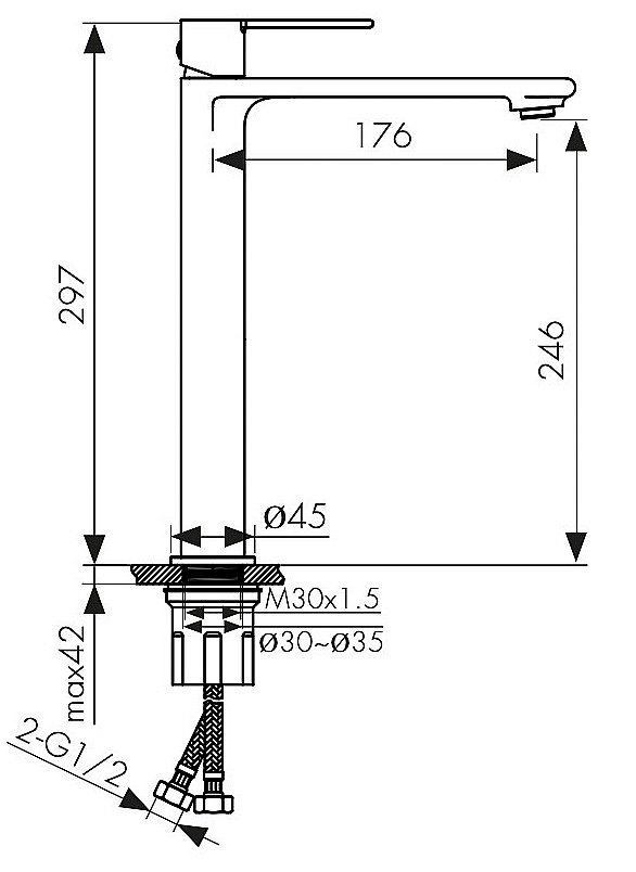 Смеситель для раковины Kaiser Serio 05411 хром купить в интернет-магазине сантехники Sanbest