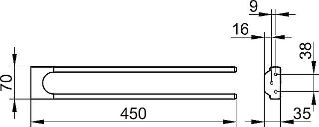 Полотенцедержатель KEUCO MOLL 12718010000 хром купить в интернет-магазине сантехники Sanbest