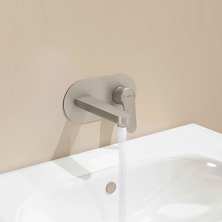 Смеситель для раковины VitrA Root Round A4272134EXP никель брашированный купить в интернет-магазине сантехники Sanbest