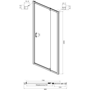 Душевой уголок Ambassador Elysium KX 100KX + 111021103KX 90х100 купить в интернет-магазине Sanbest