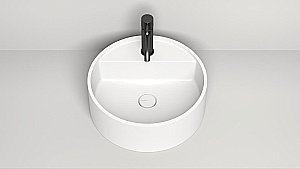 Раковина накладная Salini Armonia Top 02 130117G 45 из искусственного камня S-Sense, белая глянцевая купить в интернет-магазине Sanbest