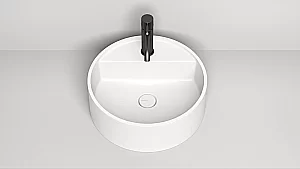 Раковина накладная Salini Armonia Top 02 130117G 45 из искусственного камня S-Sense, белая глянцевая купить в интернет-магазине Sanbest