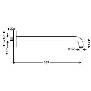 Держатель верхнего душа Hansgrohe 27413700 белый матовый купить в интернет-магазине сантехники Sanbest