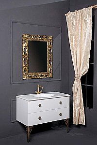 Тумба с раковиной Armadi Art Neoart 80 под моноблок стекло белая для ванной в интернет-магазине Sanbest