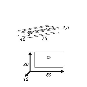 Тумба с раковиной Cezares URBAN 74 55158 75 Frassino scuro для ванной в интернет-магазине Sanbest