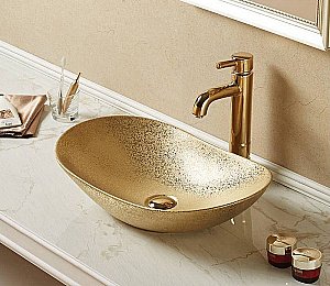 Раковина накладная Ceramalux NC 61,5 7811АSJ золото купить в интернет-магазине Sanbest