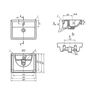Тумба с  раковиной подвесная/напольная Dreja MINI 50 белый глянец для ванной в интернет-магазине Sanbest