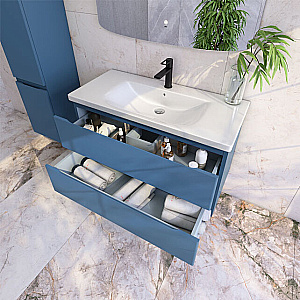 Тумба с раковиной Caprigo Forte 100 два ящика, цвет на выбор/эмаль для ванной в интернет-магазине Sanbest