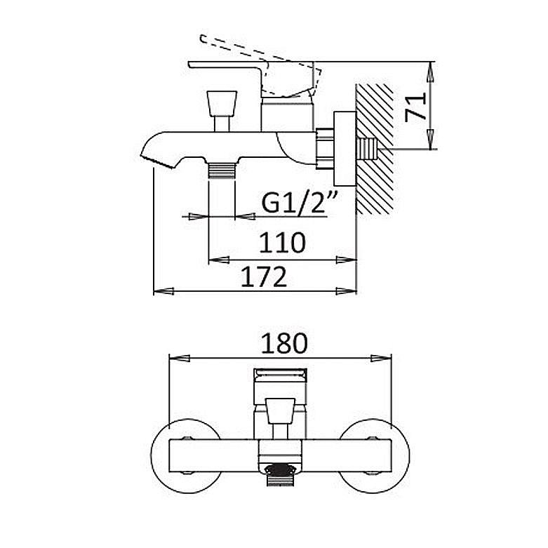 Смеситель для ванны Cezares Nautic VM-SS купить в интернет-магазине сантехники Sanbest