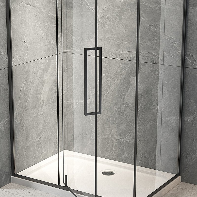 Душевой уголок Veconi Rovigo RV034B-12080-01-C7 120х80 стекло прозрачное/профиль черный матовый купить в интернет-магазине Sanbest
