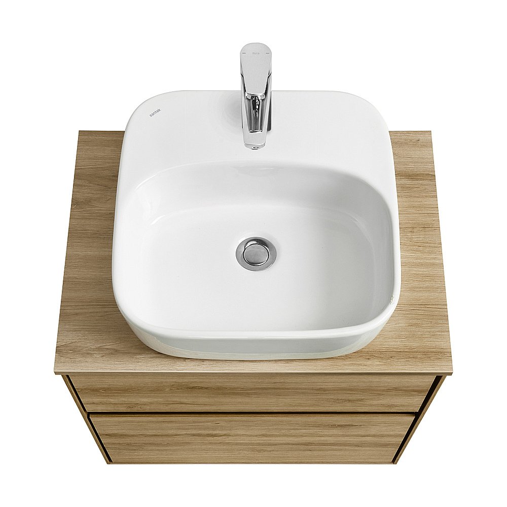 Тумба со столешницей Акватон Либерти 60 дуб эльвезия для ванной в интернет-магазине Sanbest