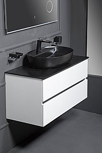 Тумба с раковиной и столешницей Armadi Art Vallessi 120 белая глянец для ванной в интернет-магазине Sanbest