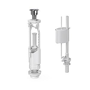 Смывное устройство для унитаза BERGES Eko 13 030313 однокнопочный, старт/стоп, нижний клапан купить в интернет-магазине сантехники Sanbest