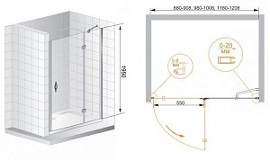 Душевая дверь Cezares BERGAMO-B-12 90 купить в интернет-магазине Sanbest