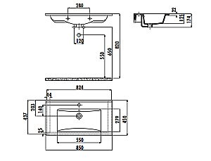 Раковина Creavit Su 85 SU085-0000 белая купить в интернет-магазине Sanbest
