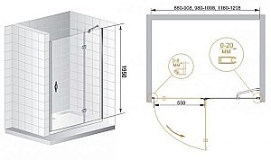 Душевая дверь Cezares BERGAMO-B-12 90 купить в интернет-магазине Sanbest