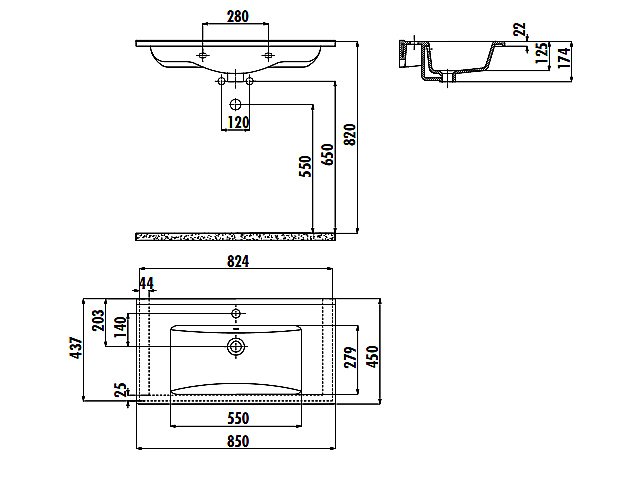 Раковина Creavit Su 85 SU085-0000 белая купить в интернет-магазине Sanbest