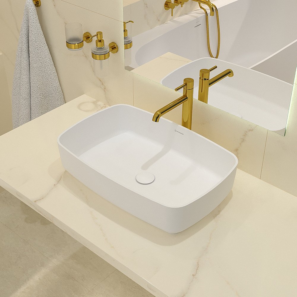 Раковина WhiteCross Jasper 58x38 0741.058038.200 белая матовая купить в интернет-магазине Sanbest
