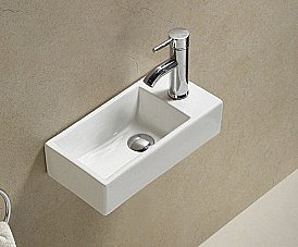 Раковина подвесная Gid N9270L белый чаша слева купить в интернет-магазине сантехники Sanbest