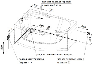 Ванна акриловая Vannesa Монти 2-78-0-1-213 150х105 купить в интернет-магазине Sanbest