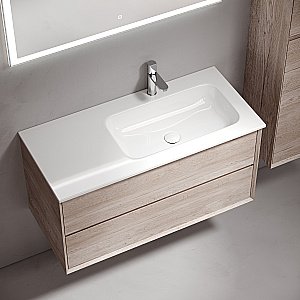 Тумба с раковиной Sancos Marmi 2.0 MR2.0100REG дуб галифакс натуральный для ванной в интернет-магазине Sanbest