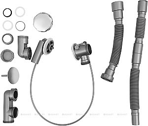 Слив-перелив для ванны Aquanet 339430 хром купить в интернет-магазине сантехники Sanbest