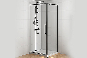 Душевой уголок Royal Bath BERN-V RB9090-T-BL 90x90 стекло прозрачное/профиль черный купить в интернет-магазине Sanbest