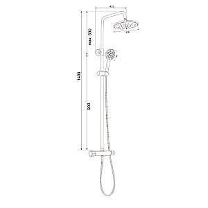 Душевая система с термостатом Olive's TERMO 34291TMB черная матовая купить в интернет-магазине сантехники Sanbest