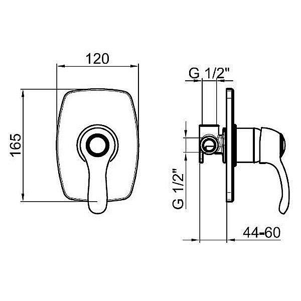 Смеситель для душа Webert Aurora AU880101017 купить в интернет-магазине сантехники Sanbest