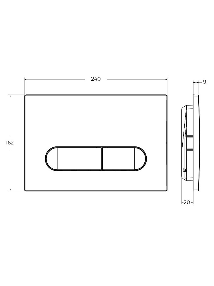 Кнопка для инсталляции Cezares LINER-BTN-01 хром купить в интернет-магазине сантехники Sanbest