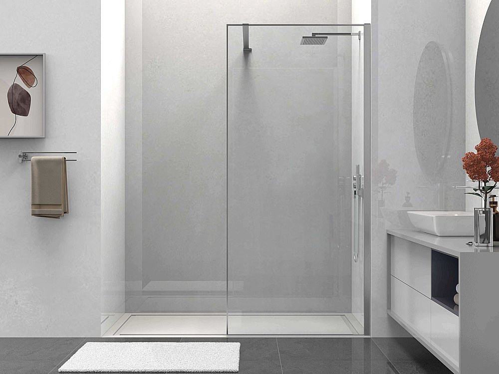 Душевое ограждение Vincea Walk-In VSW-1HS100CL 100 стекло прозрачное/профиль хром купить в интернет-магазине Sanbest