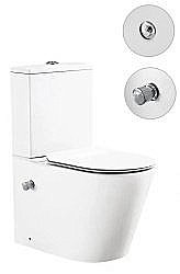 Унитаз напольный SantiLine SL-5014SM-BD безободковый, с бачком, с крышкой микролифт, белый купить в интернет-магазине Sanbest