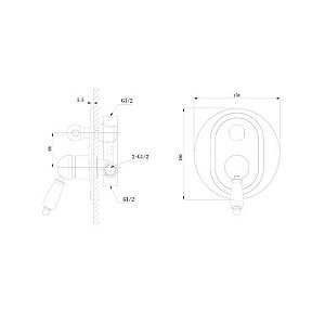 Смеситель для душа Caprigo ADRIA–Uno 02-551-crm купить в интернет-магазине сантехники Sanbest