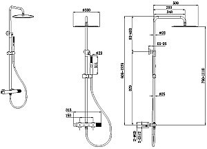 Душевая система Allen Brau Liberty 5.33007-31 черная матовая купить в интернет-магазине сантехники Sanbest