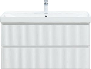 Тумба с раковиной Aquanet Альтера 337157 100 белый матовый для ванной в интернет-магазине Sanbest