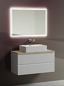 Тумба с раковиной Sancos SNOB T 100 со столешницей, белая матовый для ванной в интернет-магазине Sanbest