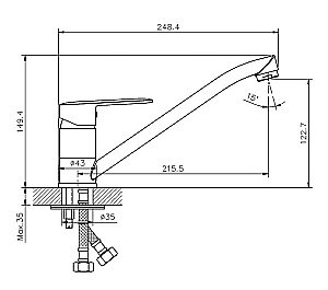 Смеситель для кухни Koller Pool Line LN0950 купить в интернет-магазине сантехники Sanbest