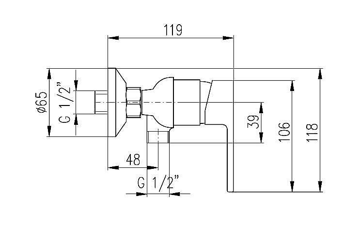 Смеситель для душа Rav-Slezak VLTAVA VT481.5CMATZ купить в интернет-магазине сантехники Sanbest