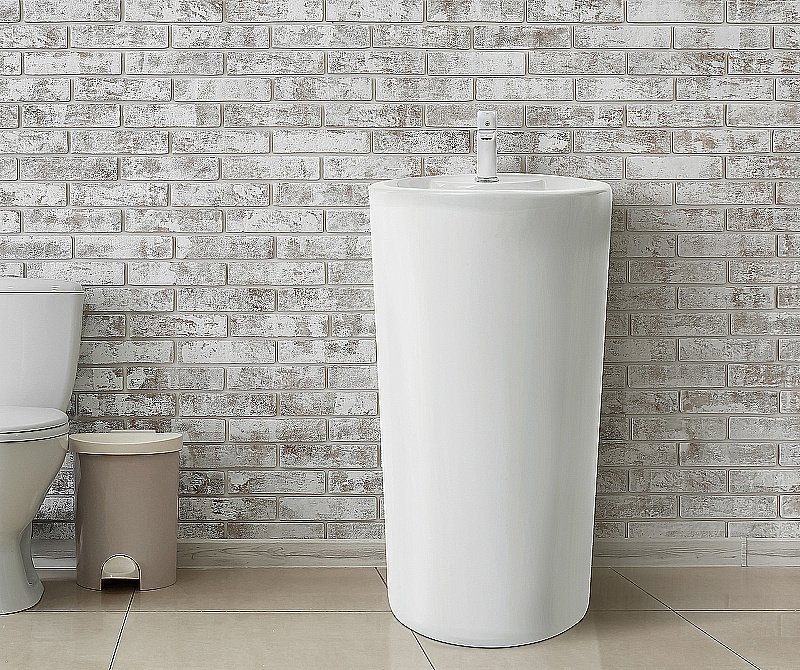 Раковина напольная WeltWasser WW LEERBACH 4646 GL-WT 46 белая купить в интернет-магазине Sanbest