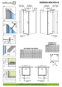 Душевой уголок Radaway Essenza New KDJ+S 110x100 купить в интернет-магазине Sanbest