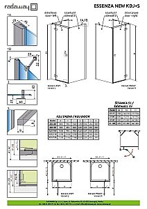 Душевой уголок Radaway Essenza New KDJ+S 110x100 стекло прозрачное/профиль хром купить в интернет-магазине Sanbest